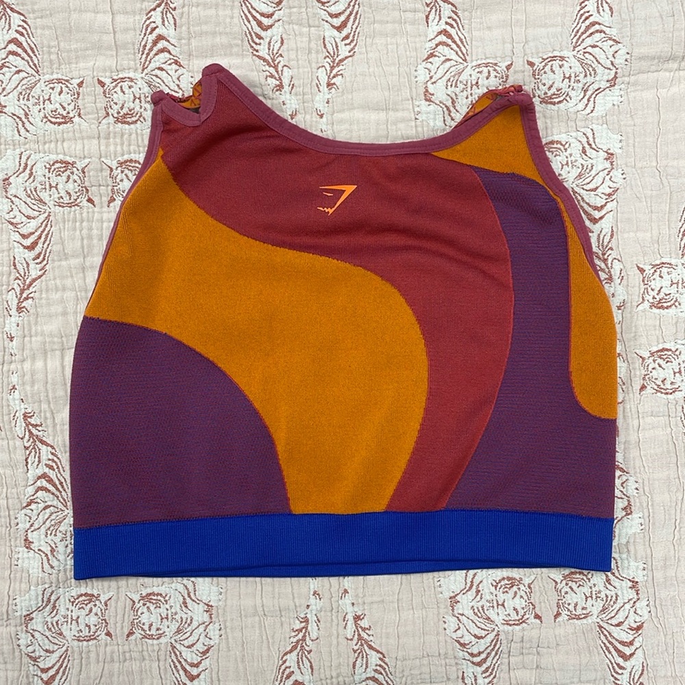 Multi colored strappy GymShark sports bra